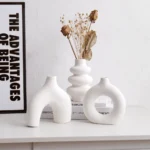 OasinSet of 3 Ceramic Vases Nordic Decor Boho Centerpiece Wall Shelf Living Room Decoration Coffee Table Accessories Interior - Image 4