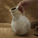 OasinRetro Style Pottery Vase for Dried Flower Grass Wabi Sabi Modern Nordic Pot Home Book Shelf Decoration Living Room Decor - Image 2