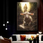 Christian Religion Holy Faith Jesus Walking on Water Art Poster Print Jesus Hugs Woman Canvas Painting Living Room Home Decor - Image 3