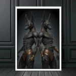 Ancient Egyptian Mythology Catwoman Anubis Golden Sculpture Art Canvas Painting Vintage Animal Wall Poster Print Room Home Decor - Image 5