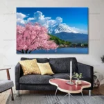 Japan Fuji Mouontain Landscape HD Pictures Canvas Painting Wall Art Pink Cherry Blossoms in Bloom Posters for Room Wall Decor - Image 4