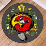 Muscle Fish Pattern Round Carpet Children Bedroom Decor Area Rugs Living Room Decoration Home Sofa Hallway Circular Floor Mat - Image 3
