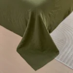 Oasin Washed Cotton Solid Color Flat Bed Sheet Set Summer Couple Bed Linen Luxury Double Bed Bedding Twin Full Queen King Size - Image 5