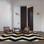 French Retro Bedroom Decor Stripe Carpet Minimalist Carpets for Living Room Home Art Plush Floor Mat Large Area Thickened Rug - Image 3