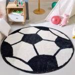 Imitation Cashmere Round Floor Mat Football Small Carpet Baby Room Bedroom Living Room Bathroom Carpet Children Crawling Mat - Image 2