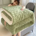 Winter Quilt Blanket Double Sided Velvet Lamb Cashmere Double Bed Quilts King Queen Full Size Bed Duvet Thicken Comforter Core - Image 2