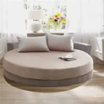 100% Cotton Round Fitted Bed Sheet Set or 1 Pcs Round Bed Sheet with Elastic Strap Pure Cotton Bedsheet and Pillowcases Hotel - Image 4