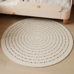 Cream Style Carpets for Living Room Thick Anti-slip Bedside Floor Mat Cute Round Bedroom Decor Plush Carpet Home Fluffy Soft Rug