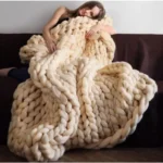Thick Blanket Nordic Coarse Wool Hand-woven Blanket Knitted Wool Blanket Sofa Cover Blanket Blankets for Beds - Image 4