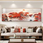 Abstract Red Mountain Lake Canvas Painting Wall Art Luxury Landscape Posters and Prints for Living Room Wall Decor Unframed - Image 5