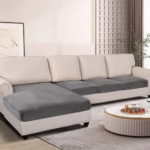 Soft Velvet Sofa Covers Elastic Couch Slipcovers Luxury Plain Living Room Chaise Lounge Case Pet-Friendly Removable Warm - Image 2