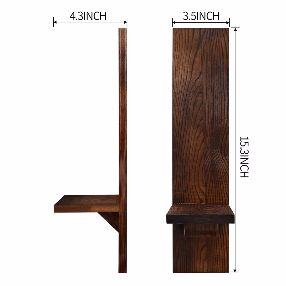 Set of 2 Wooden Wall Candle Sconces Rustic Wall Mount Wood Pillar Candle Sconces for Living Room Vintage Wall Candle Holders - Image 5