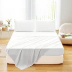 Queen Size Bed Flat Sheet - Soft Plain Solid Color Top Sheets Double Bed Linen without Pillowcase for Home Bedding Essentials - Image 2