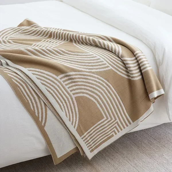 Nordic Geometric Knitted Blanket for Beds Modern Simplicity Sofa Cover Luxury Throw Blanket Home Decor Bed End Towel Soft Shawl