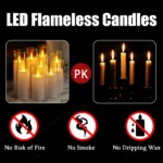 10-240Pcs Wedding LED Flameless Candle Acrylic Cup Pure White Pillar Candle with Battery Powered for Party Concert Outdoor Decor - Image 5