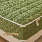Household antibacterial milk velvet quilted bed sheet thickened Coral Velvet Bedspread Bacteriostatic dust-proof bed cover - Image 4