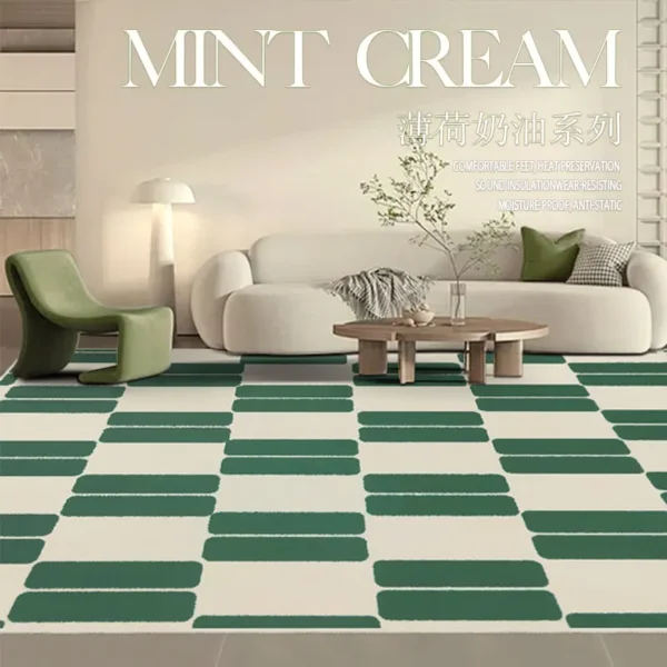 Light Luxury Carpets for Living Room Large Area Bedroom Decor Bedside Carpet Home Vintage Green Floor Mat Washable Lounge Rug