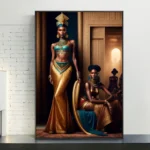 Ancient Egypt Mural Painting 3d Art Posters Print Anubis Pharaoh And His Maiden Canvas Painting Living Room Home Decor Picture - Image 5