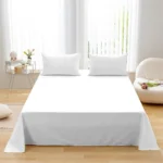 Queen Size Bed Flat Sheet - Soft Plain Solid Color Top Sheets Double Bed Linen without Pillowcase for Home Bedding Essentials - Image 4