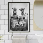 Alpaca Sitting on Toilet Funny Bathroom Animals Poster Print Canvas Painting Wall Art Humour WC Toilet Gift Home Room Decor - Image 2