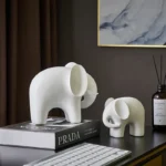 Nordic Style Elephant Resin Statue Ornaments, Home Decor Crafts, Office Desk Figurines Decoration, Bookcase Sculpture Gift - Image 4