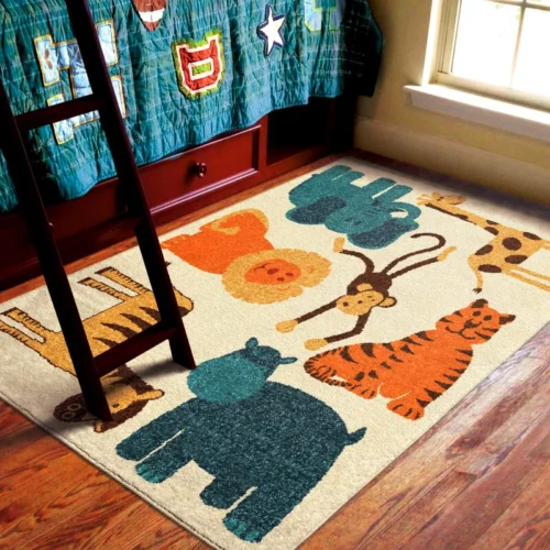 Whimsical Plush Cartoon Area Rug for Kids' Cozy Bedrooms