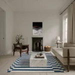 French Retro Bedroom Decor Stripe Carpet Minimalist Carpets for Living Room Home Art Plush Floor Mat Large Area Thickened Rug - Image 2
