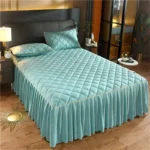Luxury Thicken Pink Quilted Bed Spread Queen Size Nordic High Quality Pleated Edge Bedspread on The Bed Embroidery Bedspreads - Image 3