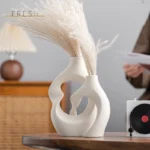 OasinBoho Ceramic Vases Set Hollow Nordic Modern Home Living Room Decoration Objects Minimalist Bookshelf Decor Centerpiece - Image 3