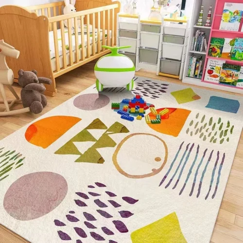 Whimsical Plush Cartoon Area Rug for Kids' Cozy Bedrooms