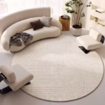 VIKAMA Simple Round Crystal Velvet Carpet Bedroom Computer Floor Mat Living Room Sofa Home Rocking Chair Foot Mat