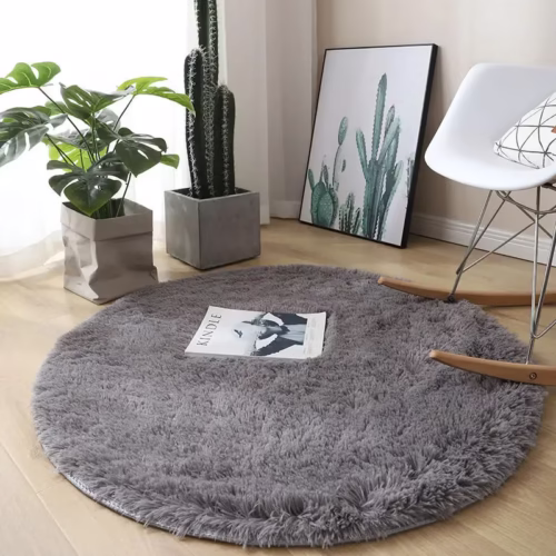Cozy Round Plush Rug for Living Room & Kids' Play Areas