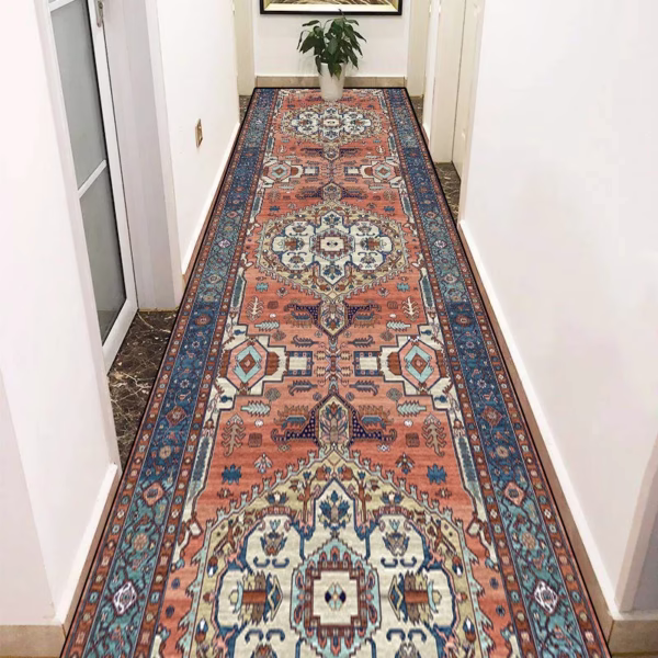 Persian Style Carpet for Living Room Decoration Rugs Non-slip Stairway Hallway Stairs Rug Corridor Aisle Runner Customizable Mat