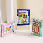 5 Inch Colorful Acrylic Photo Frame Box, DIY Poster Mounting Display Stand, Creative Picture Message Board Holder - Image 2