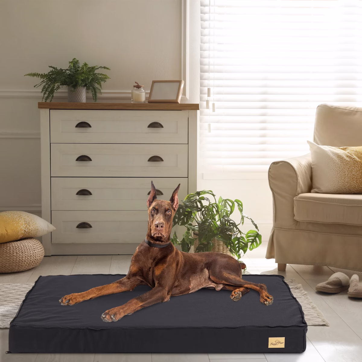 Dog Beds For Large Dogs, Orthopedic Dog Bed For Medium Large Dogs Waterproof Lining, And Non-Slip Bottom, Machine Washable - Image 1