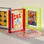 5 Inch Colorful Acrylic Photo Frame Box, DIY Poster Mounting Display Stand, Creative Picture Message Board Holder