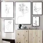 Abstract Woman Face Hands Line Posters Prints Canvas Painting Nordic Minimalist Wall Art Pictures For Living Room Home Decor - Image 3