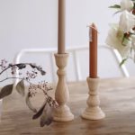 Handmade Wooden Candlesticks for DIY Decor & Weddings