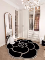 Round Camellia Crystal Velvet Floor Mat Living Room Bathroom Door Absorbent Quick-Drying Floor Rugs Household Non-slip Carpet - Image 3