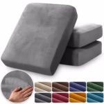 Soft Velvet Sofa Covers Elastic Couch Slipcovers Luxury Plain Living Room Chaise Lounge Case Pet-Friendly Removable Warm
