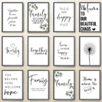 Happy Family Quote Wall Art Black White Posters Love Heart Prints Nordic Minimalist Picture Canvas Painting Living Room Decor - Image 2