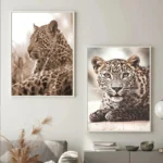 African Grassland Animal Scenery Poster Autumn Canvas Painting Lion Zebra Giraffe Prints Pictures for Modern Home Room Decor - Image 4