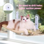Cordless Cat Hammock for Sunbathing Hanging Cat Bed Summer Suction Cup Glass Mounted Foldable Breathable Cat Bed Frame Supplies - Image 2