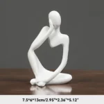 Nordic Living Room Decoration Sand Color The Thinker Abstract Sculpture Yoga Pose Figurine Home Desk Ornament - Image 6