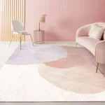 Chic Pink Nordic Area Rug - Luxury Non-Slip Carpet for Girls' Rooms