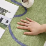 Large Area Green Rugs for Bedroom Nordic Living Room Decoration Shaped Carpet Irregular Plush Lounge Rug Home Thick Washable Mat - Image 5