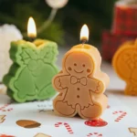 1set Christmas Aromatherapy Candle Cartoon Gingerbread Man Santa Claus Candle For Festival Party Decor Freesia Aroma Candle Gift - Image 6