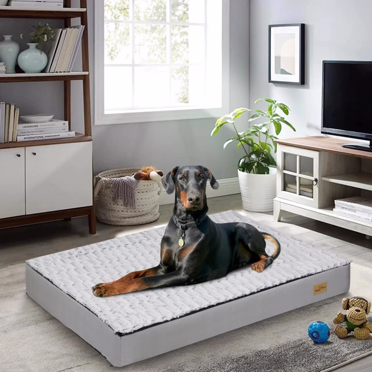 L-3XL Dog Bed Orthopedic Pet Calming Bed Soft Sponge Foam Base Dog Crate Kennels Mat with Removable Cover - Image 2
