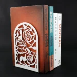 2Pcs Style Rose Book Ends for Book Lovers Bookend for Heavy Books Home Book rack Holder Office Desktop Gift for Women Men - Image 5