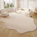 Cream Style Bedroom Decor Rug Irregular Shape Carpets for Living Room Thicken Anti-slip Lounge Floor Mat Home Fluffy Soft Carpet - Image 4